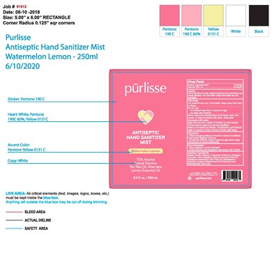 250 mL Spray (Purlisse Hand Sanitizer Mist 250ml Watermelonlemon Ol)